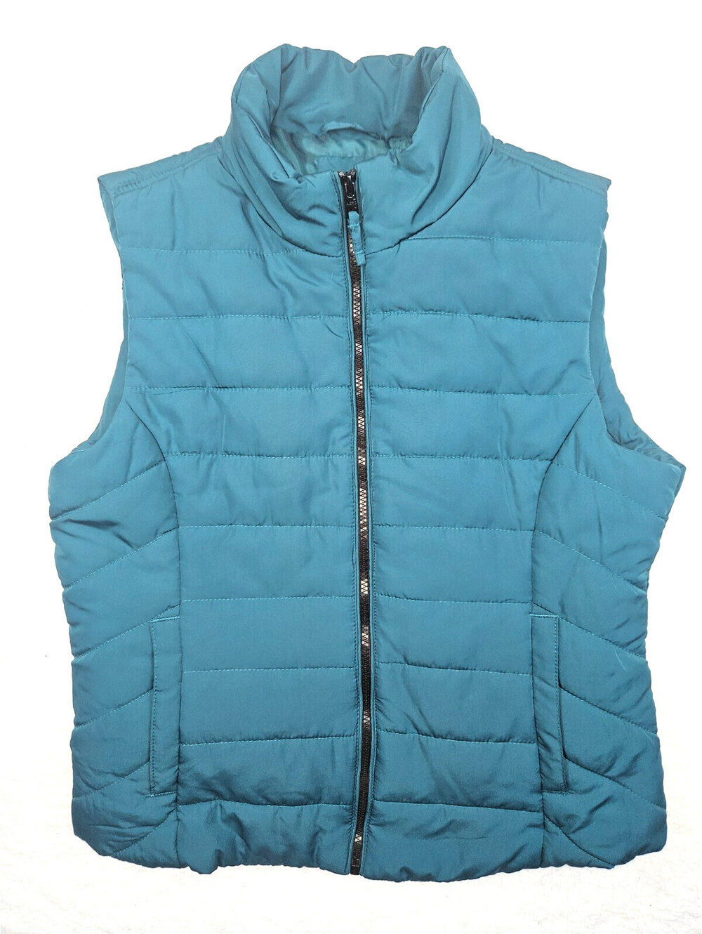 Aeropostale Womens Teal-Green Puffer Vest Full Zip Sleeveless Vest Size XL